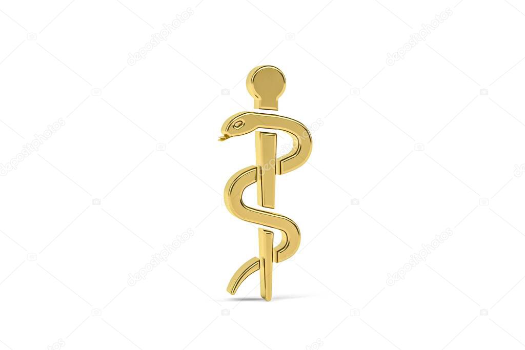Ancient Greek civilization - Golden art and culture icon isolated on white background - 3D render