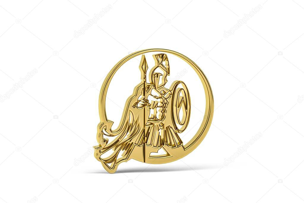 Ancient Greek civilization - Golden art and culture icon isolated on white background - 3D render