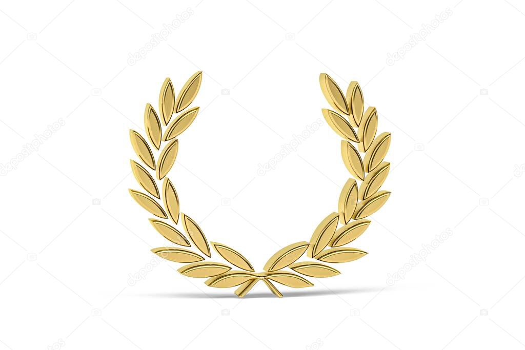Ancient Greek civilization - Golden art and culture icon isolated on white background - 3D render
