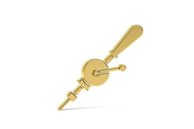 Beyaz arkaplanda izole edilmiş 3D sondaj simgesi - 3B görüntüleme