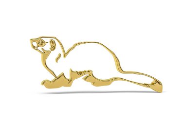 Beyaz arkaplanda izole edilmiş altın gelincik simgesi - 3B görüntüleme