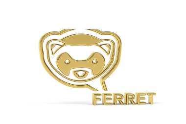 Beyaz arkaplanda izole edilmiş altın gelincik simgesi - 3B görüntüleme