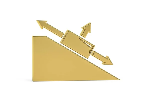 白い背景に分離された黄金の物理アイコン 3Dレンダリング — ストック写真
