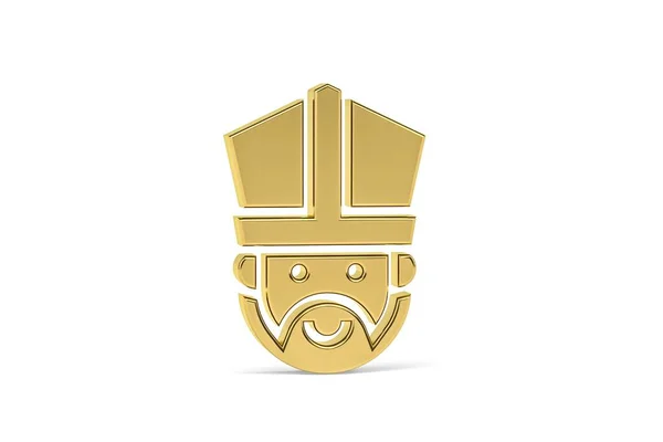 Golden Präst Ikon Isolerad Vit Bakgrund Render — Stockfoto