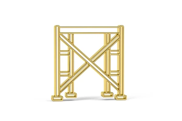 Ícone Andaime Dourado Isolado Fundo Branco Renderização — Fotografia de Stock