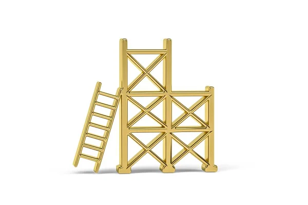 Ícone Andaime Dourado Isolado Fundo Branco Renderização — Fotografia de Stock