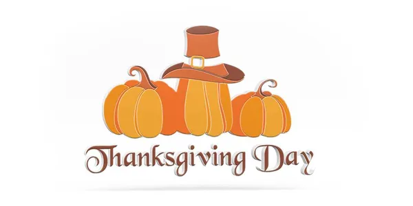 Grafik Thanksgiving Day Auf Weißem Hintergrund Renderer — Stockfoto