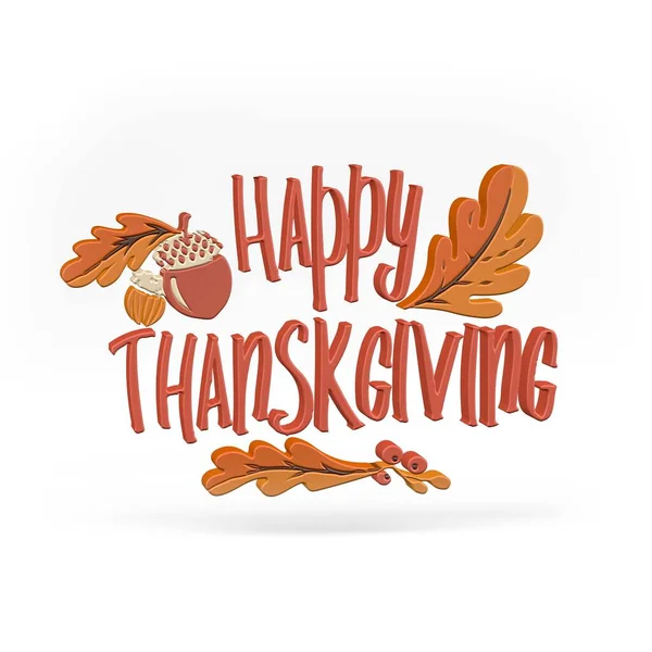 Grafik Thanksgiving Day Auf Weißem Hintergrund Renderer — Stockfoto