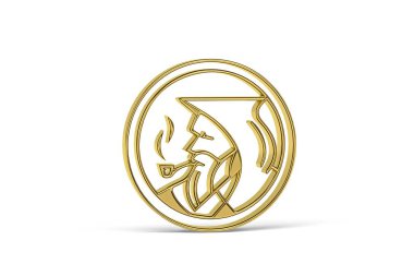 Beyaz arkaplanda izole edilmiş Altın 3D keşiş simgesi - 3D görüntüleme