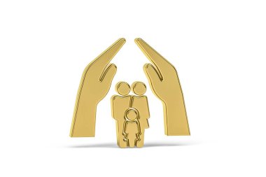 Beyaz arkaplanda izole edilmiş 3D mülteci simgesi - 3D görüntüleme