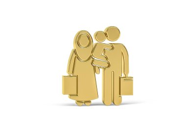 Beyaz arkaplanda izole edilmiş 3D mülteci simgesi - 3D görüntüleme