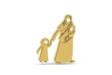 Beyaz arkaplanda izole edilmiş 3D mülteci simgesi - 3D görüntüleme