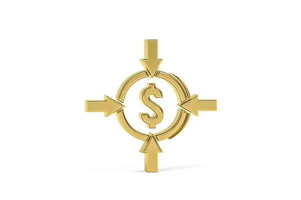 Golden Crowdfunding Icon Isolated White Background Render — Stock Photo, Image