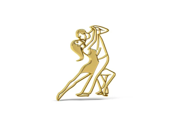 Beyaz Arkaplanda Izole Edilmiş Altın Dans Simgesi Oluşturma — Stok fotoğraf