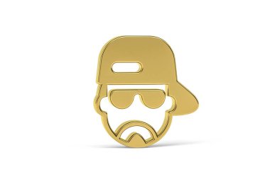 Altın 3d rap müzik simgesi beyaz arkaplanda izole edildi - 3d oluşturma