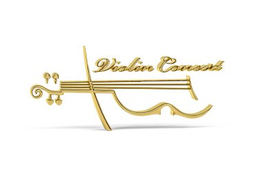 Beyaz arkaplanda izole edilmiş Altın 3d klasik müzik simgesi - 3d oluşturma