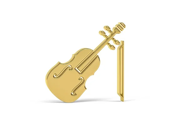 Ícone Música Clássica Dourada Isolado Fundo Branco Renderização — Fotografia de Stock