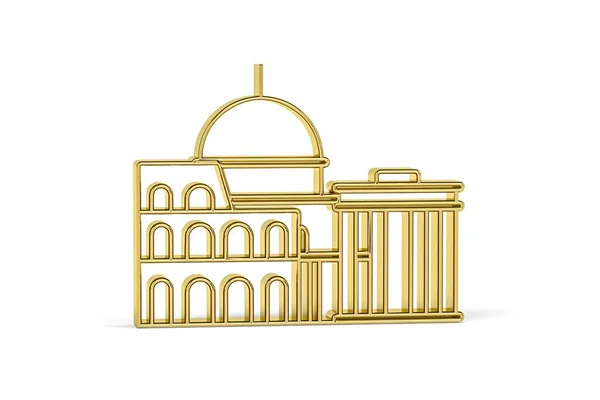 Antike Römische Zivilisation Goldenes Kunst Und Kultursymbol Isoliert Auf Weißem — Stockfoto