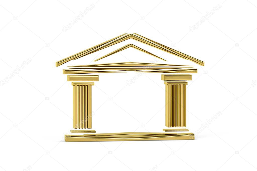 Ancient Roman civilization - Golden art and culture icon isolated on white background - 3D render