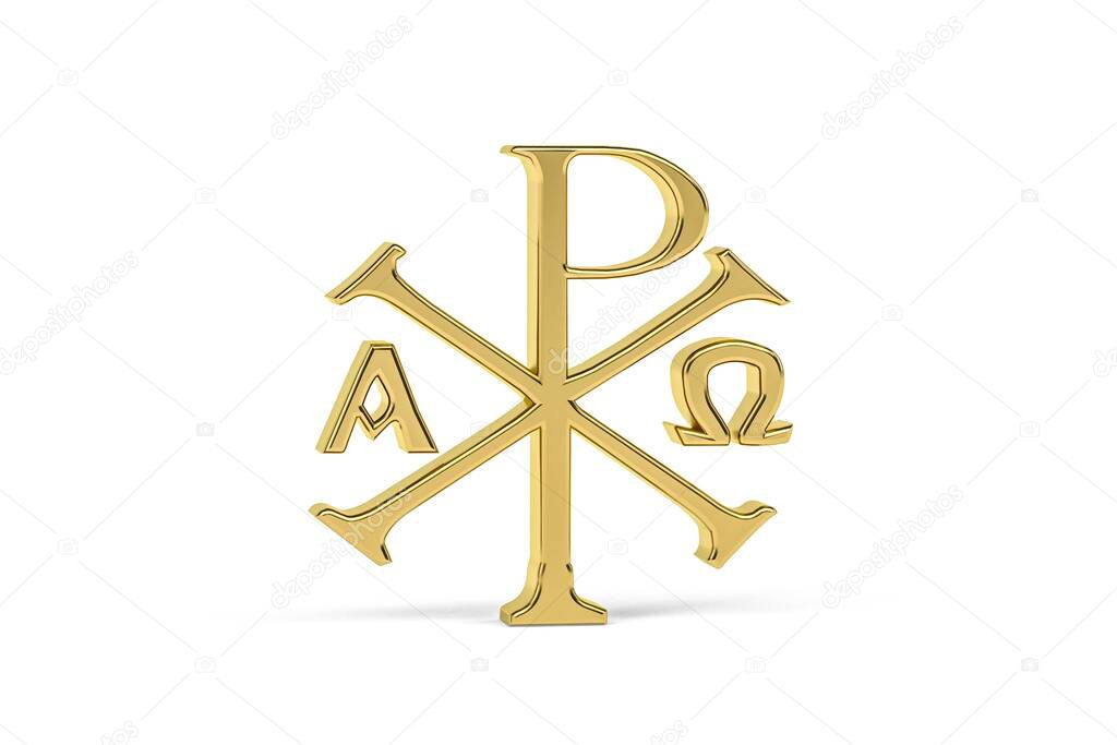 Ancient Roman civilization - Golden art and culture icon isolated on white background - 3D render