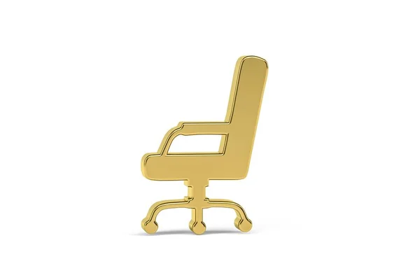 Значок Золотое Кресло Белом Фоне Рендеринг — стоковое фото