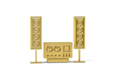 Beyaz arkaplanda izole edilmiş 3d hi-fi sistem simgesi - 3d oluşturma