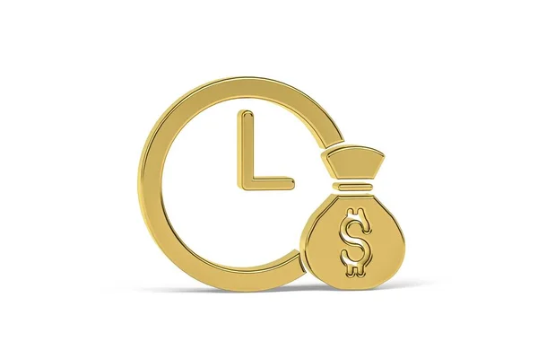 Golden Investing Icon Isolated White Background Render — Stock Photo, Image