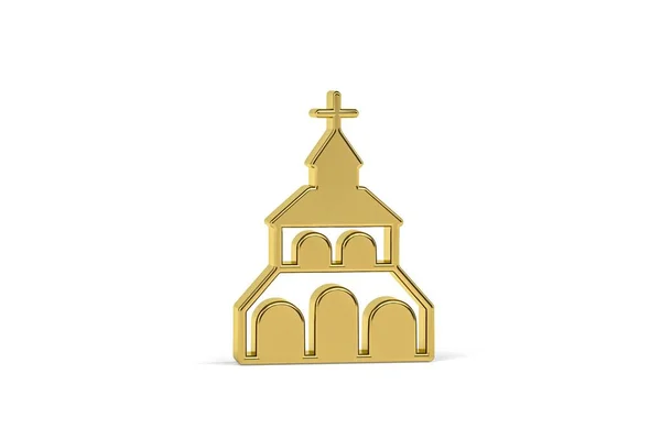 Goldene Ikone Der Kirche Isoliert Auf Weißem Hintergrund Renderer — Stockfoto