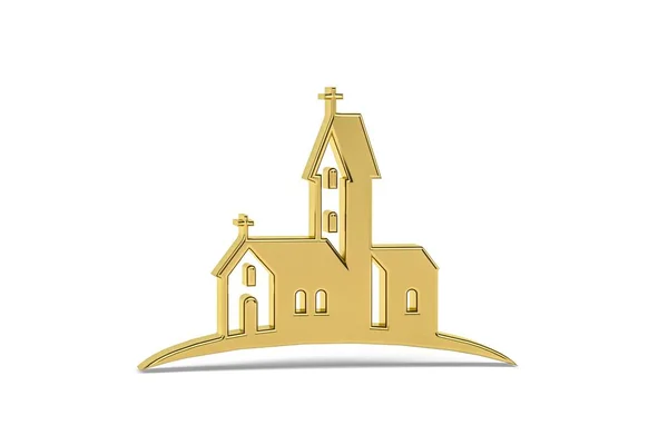 Beyaz Arkaplanda Izole Edilmiş Altın Kilise Simgesi Görüntüleme — Stok fotoğraf