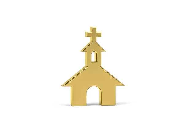 Beyaz Arkaplanda Izole Edilmiş Altın Kilise Simgesi Görüntüleme — Stok fotoğraf
