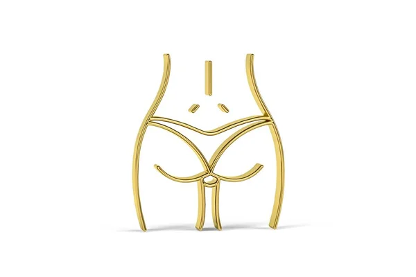 Beleza Corpo Feminino Dourado Mulher Nua Ícone Isolado Fundo Branco — Fotografia de Stock