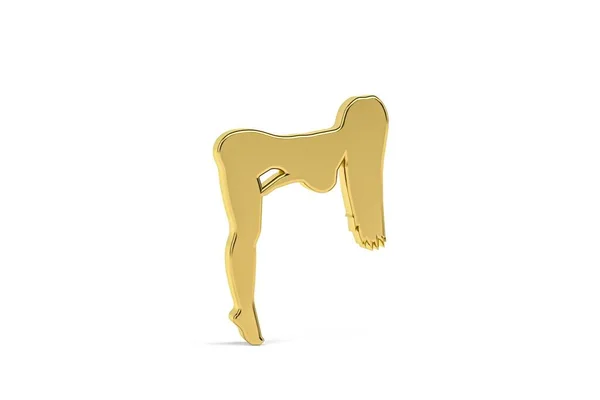Beleza Corpo Feminino Dourado Mulher Nua Ícone Isolado Fundo Branco — Fotografia de Stock
