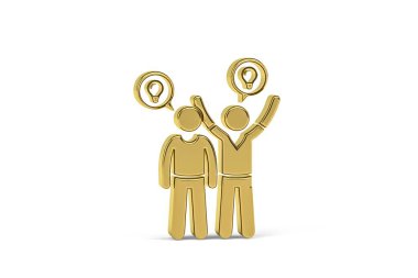 Beyaz arkaplanda izole edilmiş Golden 3d başlangıç şirket simgesi - 3d oluşturma