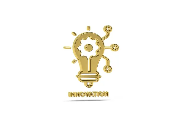 Golden Innovatie Pictogram Geïsoleerd Witte Achtergrond Render — Stockfoto