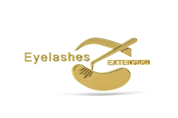 Ikon Ekstensi Eyelash Emas Diisolasi Pada Latar Belakang Putih Render — Stok Foto