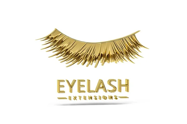 Ikon Ekstensi Eyelash Emas Diisolasi Pada Latar Belakang Putih Render — Stok Foto