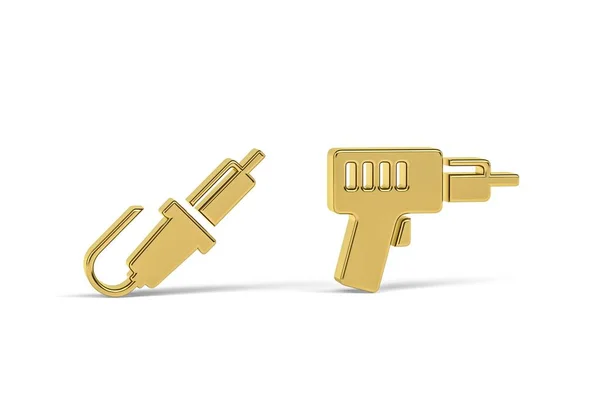 Golden Soldering Iron Icon Isolated White Background Render — Stock Photo, Image