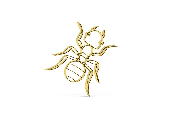 Χρυσή Μυρμήγκι Εικονίδιο Απομονώνονται Λευκό Φόντο Καθιστούν — Φωτογραφία Αρχείου