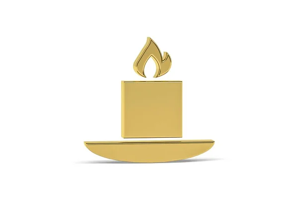 Golden Ljus Ikon Isolerad Vit Bakgrund Render — Stockfoto