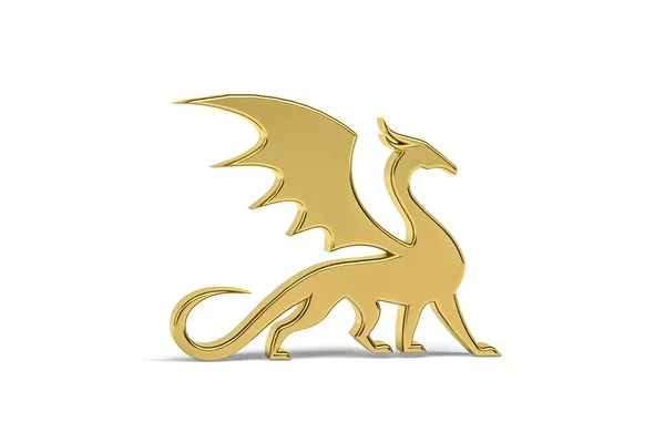 Золотая Трехмерная Икона Выделенная Белом Фоне Трехмерная Рендеринг — стоковое фото