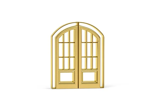 Beyaz Arkaplanda Izole Edilmiş Altın Kapı Simgesi Oluşturma — Stok fotoğraf