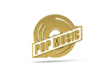 Beyaz arkaplanda izole edilmiş 3D pop müzik simgesi - 3d oluşturma