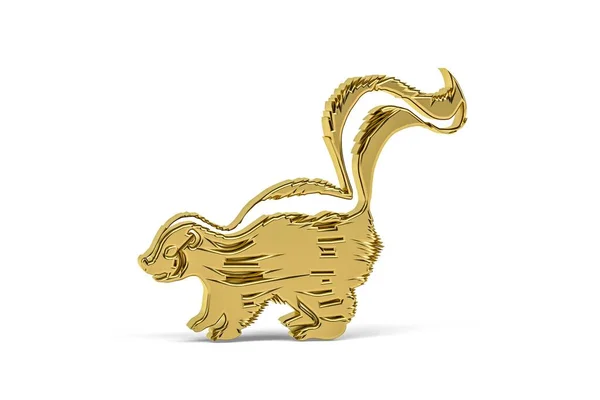 Goldenes Stinktier Symbol Isoliert Auf Weißem Hintergrund Renderer — Stockfoto