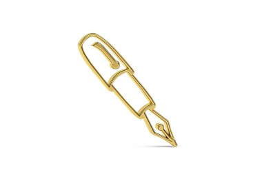 Beyaz arkaplanda izole edilmiş 3D kalem simgesi - 3B oluşturma