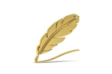 Beyaz arkaplanda izole edilmiş 3D kalem simgesi - 3B oluşturma