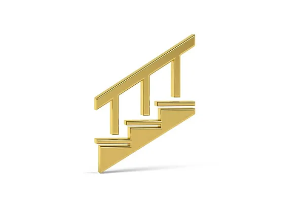 Golden Icona Scale Isolato Sfondo Bianco Rendering — Foto Stock