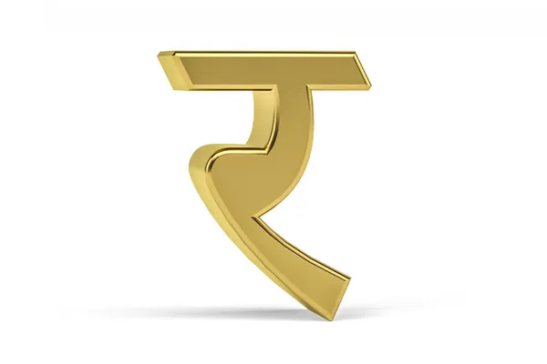 Χρυσό Ινδικό Γράμμα Ινδικό Γράμμα Λευκό Φόντο Μετάφραση Γράμμα Render — Φωτογραφία Αρχείου