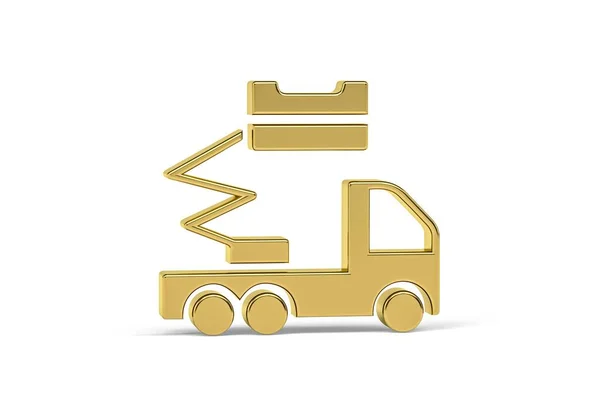 Goldenes Boom Lift Symbol Isoliert Auf Weißem Hintergrund Render — Stockfoto