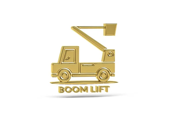 Golden Boom Lift Εικονίδιο Που Απομονώνεται Λευκό Φόντο Καθιστούν — Φωτογραφία Αρχείου