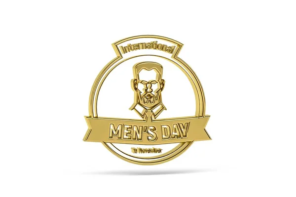 Golden International Men Day Εικονίδιο Που Απομονώνεται Λευκό Φόντο Καθιστούν — Φωτογραφία Αρχείου